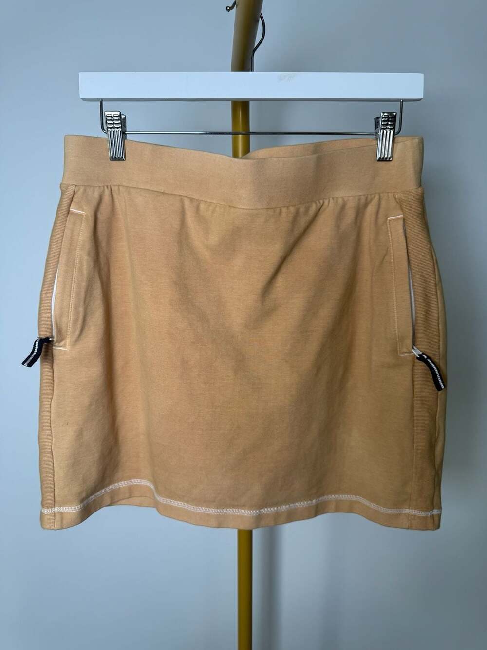 T by Talbots Cotton Blend Zip Pocket Athletic Skort Yellow /brown Medium